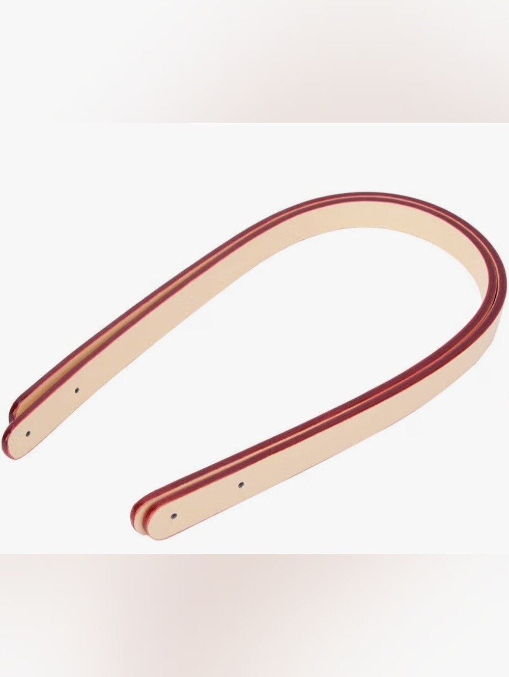 2 Pieces Split Leather Hand Strap in Beige with Red Edge